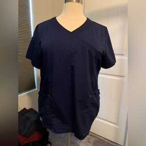 SC-43 Scrubstar Blue Short Sleeve Relaxed Scrub Top Size 2XL